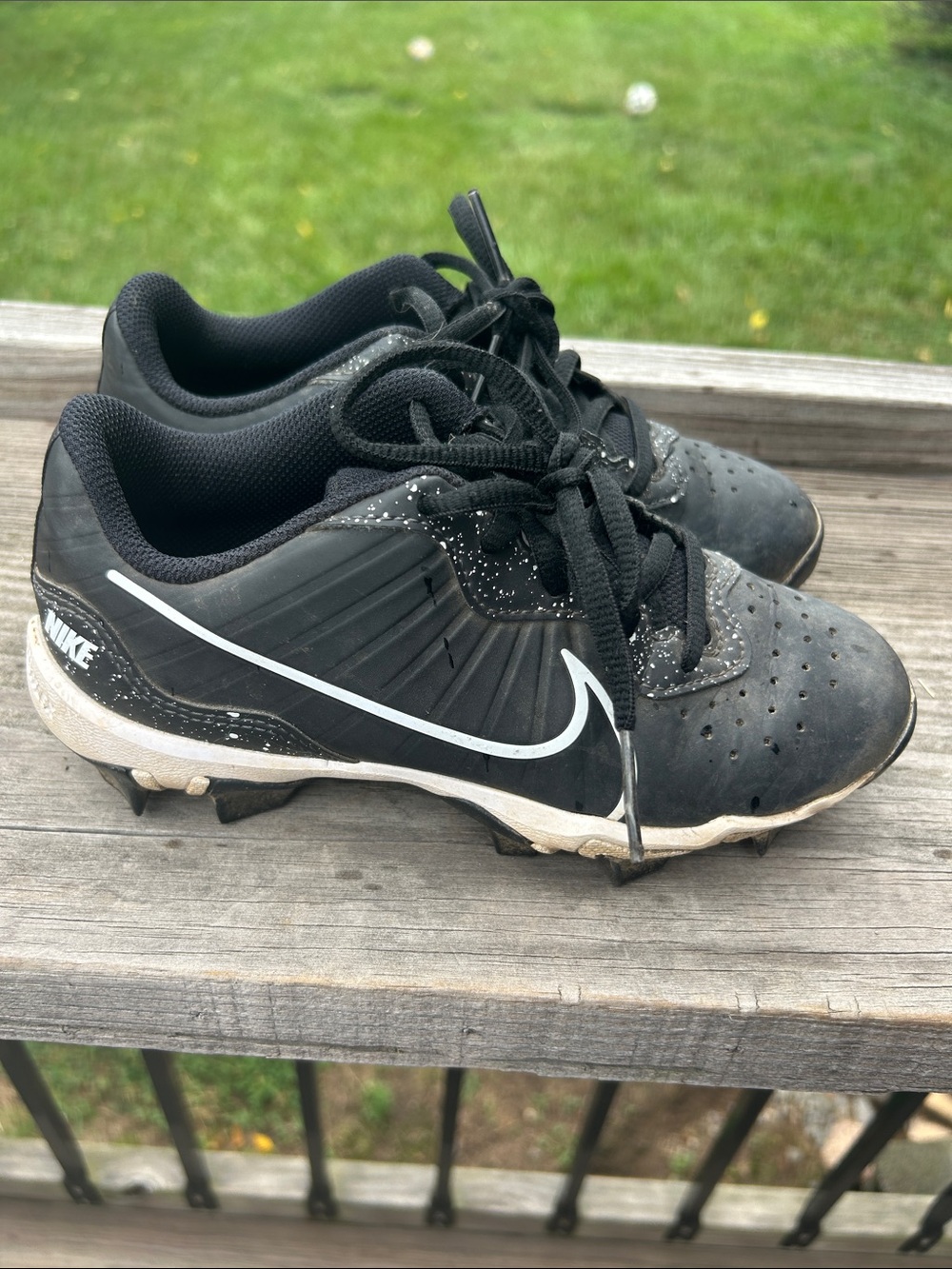 Nike Kids Black Sneakers with White Swoosh